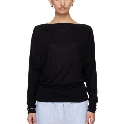 Totême Black Boatneck Jersey T-shirt