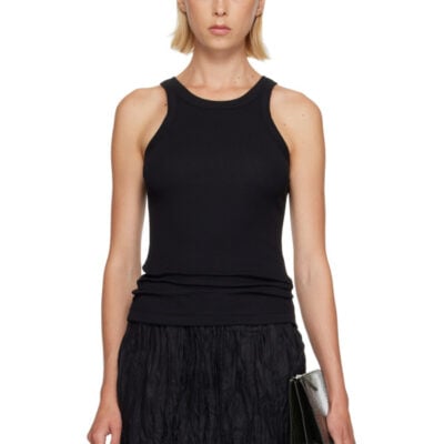 Totême Black Curved Rib Tank Top