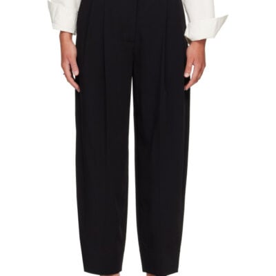 Totême Black Draped Balloon Trousers