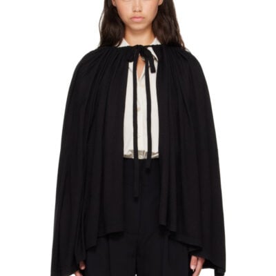 Totême Black Drawstring Cape
