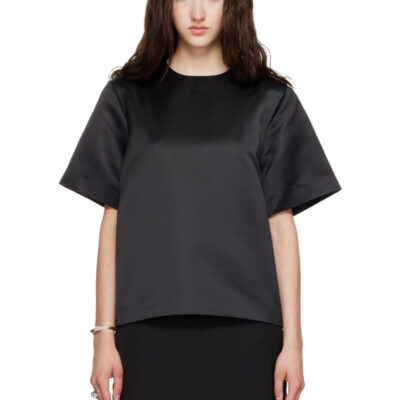 Totême Black Duchess Satin T-shirt