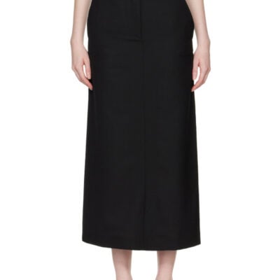 Totême Black Low-Waist Straight Maxi Skirt