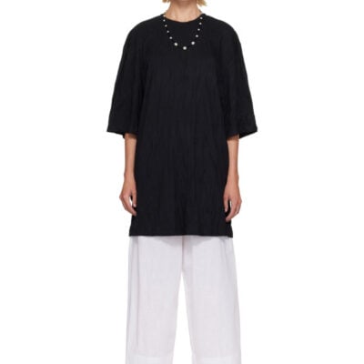 Totême Black Relaxed Tee Minidress