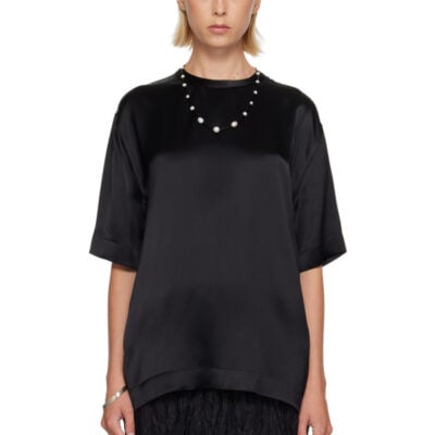 Totême Black Satin T-shirt