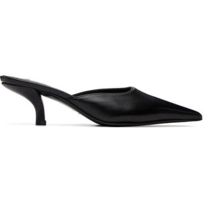 Totême Black Sharp Nappa Mule Heels