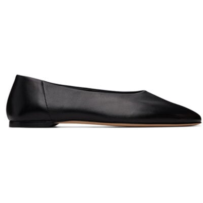 Totême Black Slip Nappa Ballerina Flats