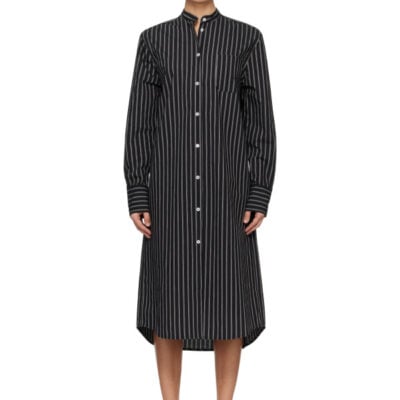 Totême Black Striped Summer Tunic Midi Dress