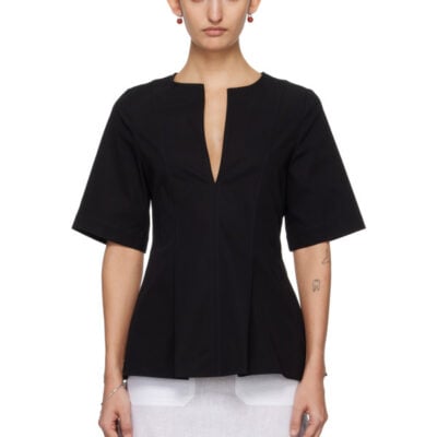 Totême Black Tailored Cotton Top