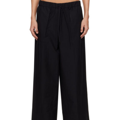 Totême Black Wide Summer Trousers