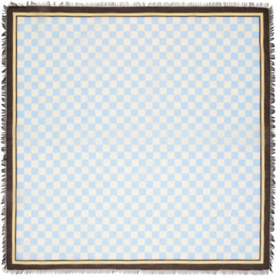 Totême Blue & Off-White Cotton Silk Scarf