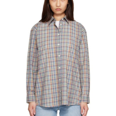 Totême Blue & Orange Classic Check Shirt