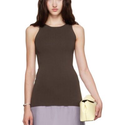 Totême Brown Classic Compact Knit Tank Top