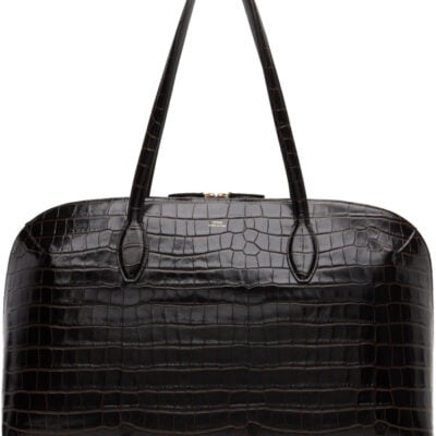 Totême Brown Croco-Embossed Day Tote