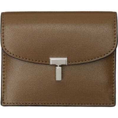 Totême Brown T-Lock Leather Card Holder