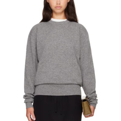 Totême Gray Classic Cashmere Crew Knit Sweater