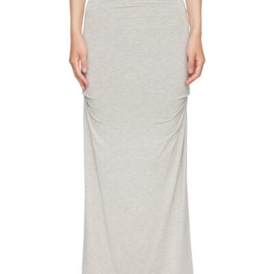 Totême Gray Draped Jersey Maxi Skirt