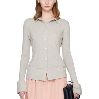 Totême Gray Fitted Jersey Shirt