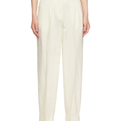 Totême Off-White Double-Pleat Fluid Trousers