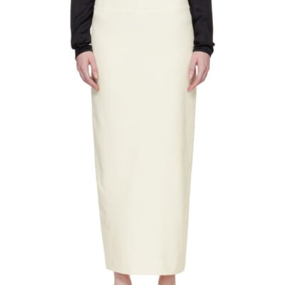Totême Off-White Light Wool Maxi Skirt