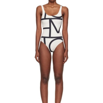 Totême Off-White Monogram One-Piece Swimsuit