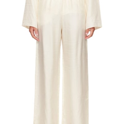 Totême Off-White Monogram Silk PJ Lounge Pants
