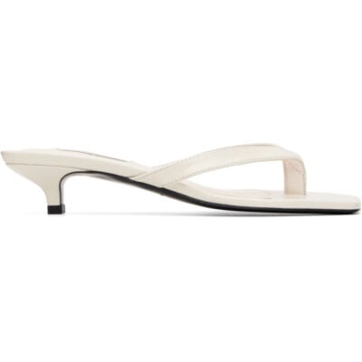 Totême Off-White Naplack Heeled Flip-Flops