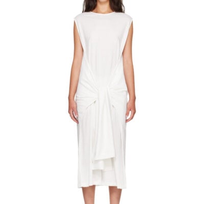 Totême Off-White Tie-Waist Jersey Midi Dress