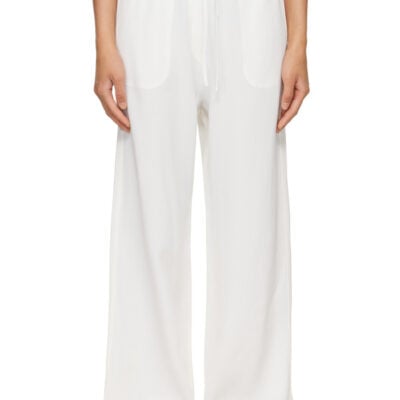 Totême Off-White Woven Stripe Drawstring Trousers