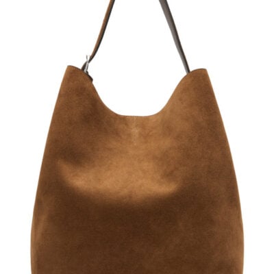 Totême Tan Belted Suede Tote
