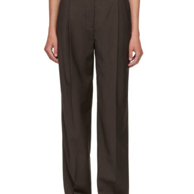 Totême Taupe Pleat Trousers