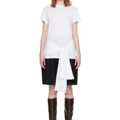 Totême White Tie-Waist Jersey T-shirt