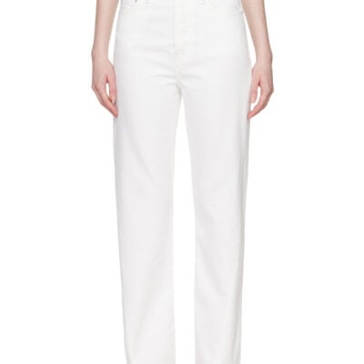 Totême White Twisted Seam Full Length Jeans