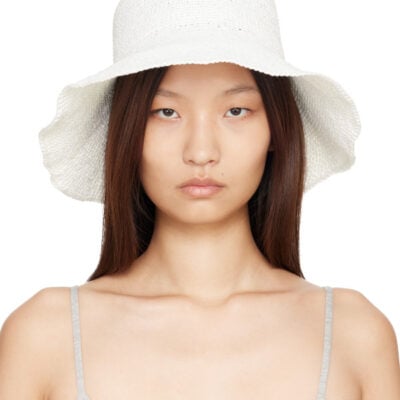 Totême White Woven Sun Beach Hat