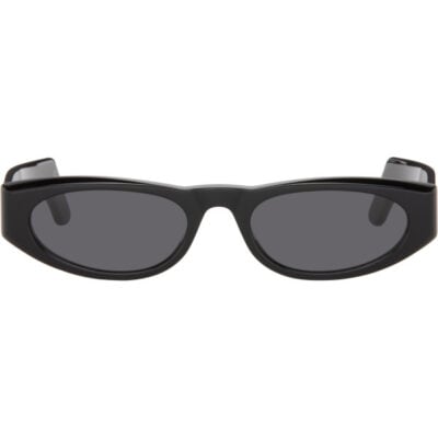 Valentino Black Geometric Acetate Sunglasses