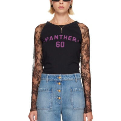 Valentino Black Lace 'Panther 60' T-shirt