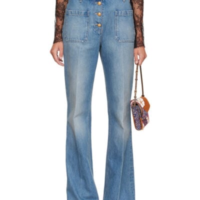 Valentino Blue Denim Exposed Button Jeans