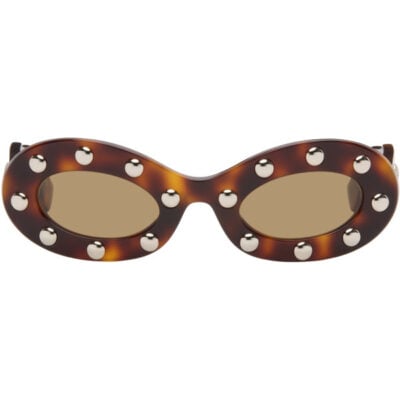 Valentino Brown Oval Sunglasses