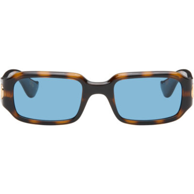 Valentino Brown Rectangular Acetate Sunglasses