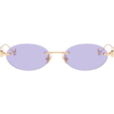 Valentino Gold Geometric Metal Sunglasses