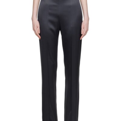 Valentino Gray Double Duchesse Stretch Trousers