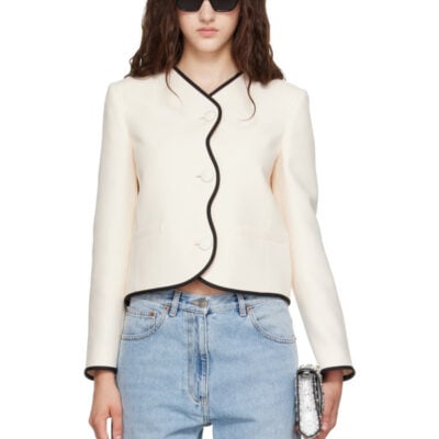 Valentino Off-White Wool & Silk Crepe Blazer