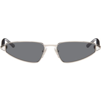 Valentino Silver & Black Metal Cat-Eye Sunglasses