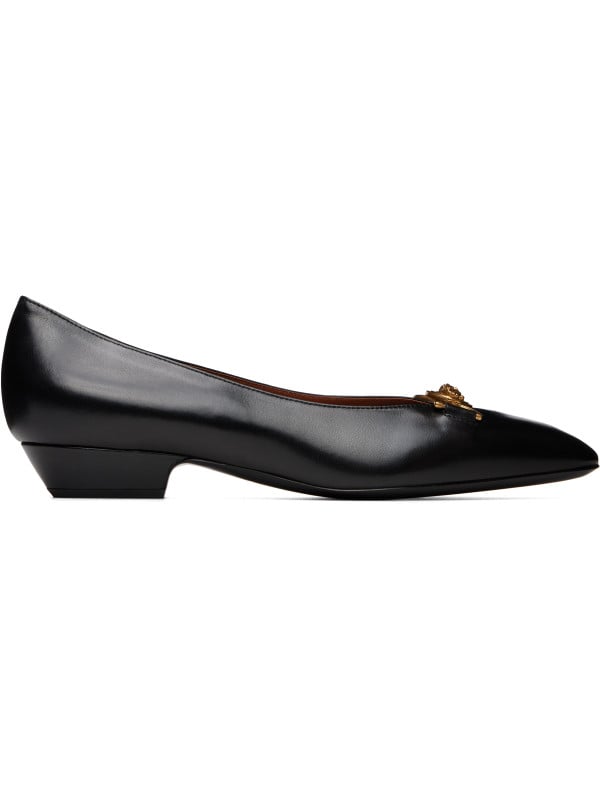 Versace Black Ballerina Heels