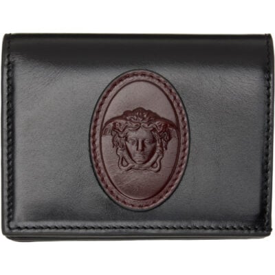 Versace Black Roomy Leather Wallet