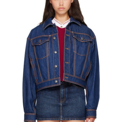 Versace Blue Denim Blouson Jacket