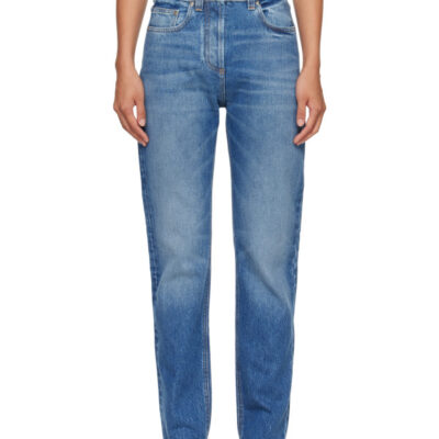 Versace Blue High Waist Straight Jeans