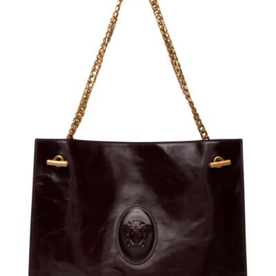 Versace Burgundy Medium Calf Leather Bag