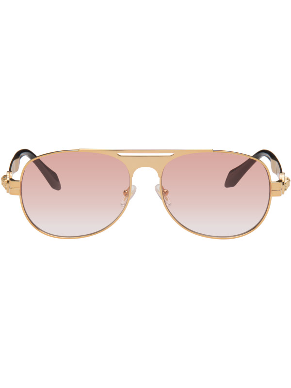 Versace Gold Aviator Sunglasses