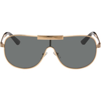 Versace Gold Greca Aviator Sunglasses