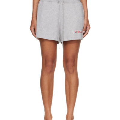 Versace Gray Cotton-Jersey Shorts